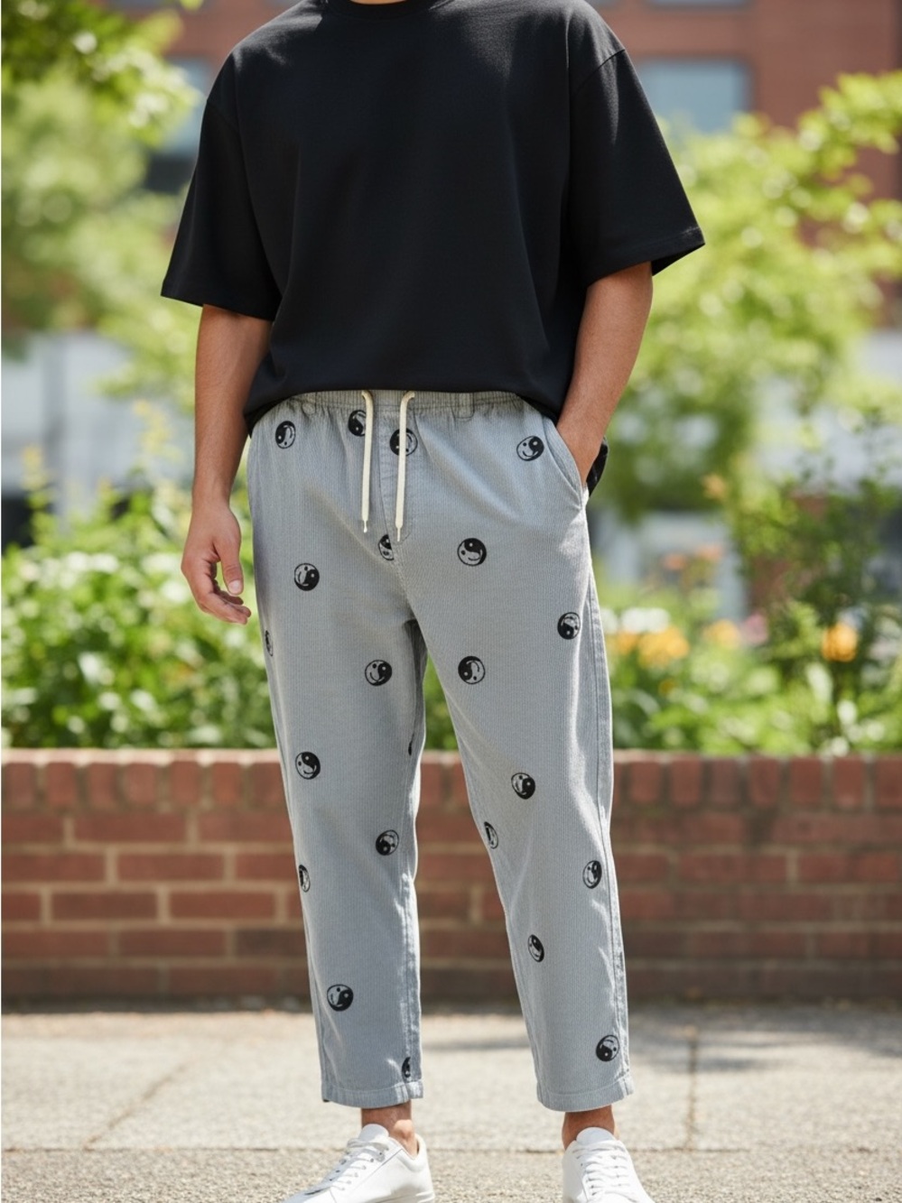 Urban Outfitters light blue/ Gray Yin Yang Print Joggers